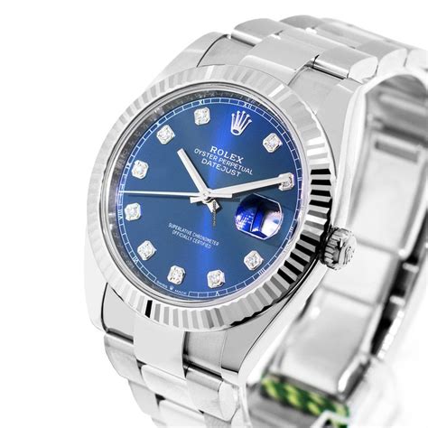 rolex datejust weißgold blau|Rolex Datejust 41mm white gold.